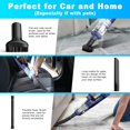 thumbnail image 5 of MONOZEL Aspiradora portátil inalámbrica para coche, aspiradora de mano inalámbrica con motor sin escobillas, 15000 Pa fuerte succión con luz LED, cable tipo C, 2 Fliters, aspiradora de mano para el, 5 of 5