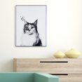 thumbnail image 5 of Empire Art Direct Siberian Cat Black and White Pet Paintings on Reverse Printed Glass Framed Cat Wall Art, 24" x 18" x 1", Ready to Hang, 5 of 9