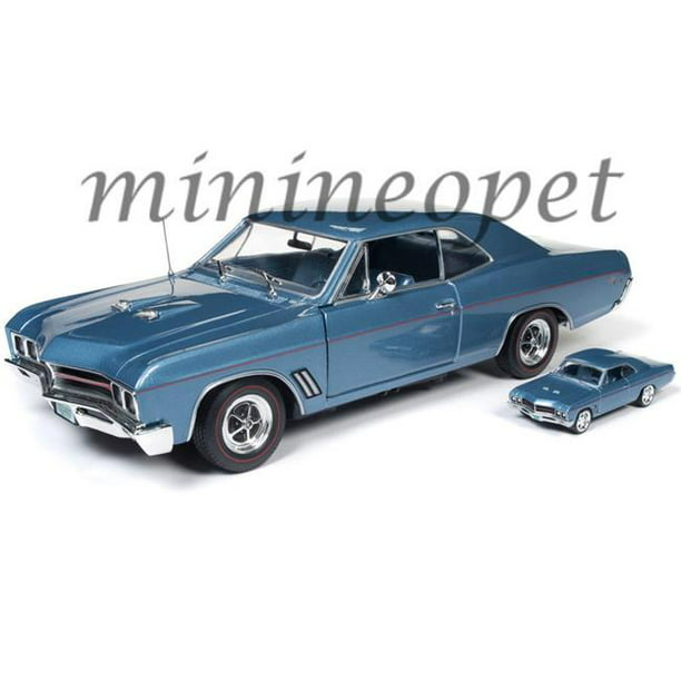 Autoworld AMM1115 1967 Buick GS Hardtop Saphir et 1 par 64 Échelle et 44 ; 2 Voitures Mis à 1002 Pièce 1 par 18 Voiture Modèle Moulé sous Pression - Bleu