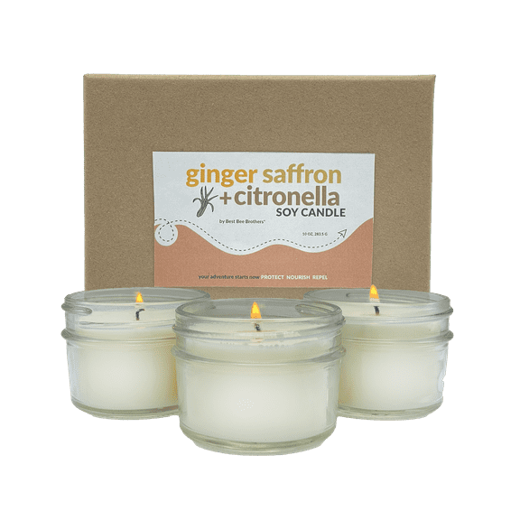 Ginger   Saffron Citronella Soy Candle - 3oz 3 Pack, Best Bee Brothers