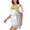 thumbnail image 2 of Lsque Corgi In The Shower Cap Bathing Women's Short-Sleeved Pajama Set - 2 Piece Soft and Lightweight Sleepwear Set-3X-Large, 2 of 9