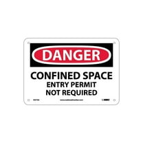 National Marker Confined Space Permit Not Required 7X10 .040 Aluminum Danger Sign D373A