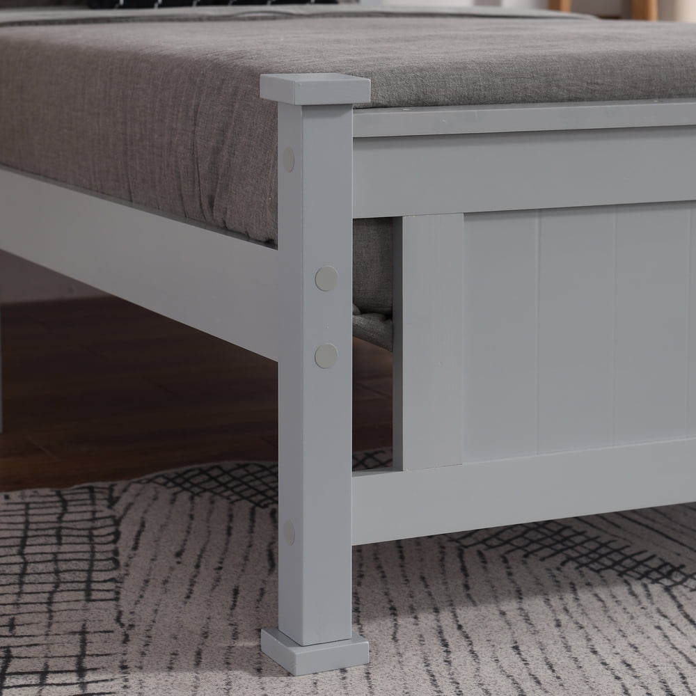 Lowestbest Queen Size Platform Bed Frame with Headboard, No Box Spring Needed, Gray Lowestbest Queen Size Platform Bed Frame with Headboard, No Box Spring Needed, Gray