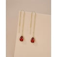 thumbnail image 3 of SNGIA 18K Gold Plated Threader Dangle Earrings for Women with Ruby Teardrop Stone, 3 of 4