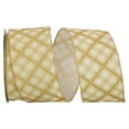 thumbnail image 1 of Reliant Ribbon - 93590W-992-40F, Lattice Glitter Velvet Wired Edge Ribbon, Ivory/gold, 2-1/2 Inch, 10 Yards, 1 of 1