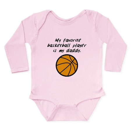 

CafePress - My Favorite Basketball Player Is My Daddy Body Sui - Long Sleeve Infant Bodysuit