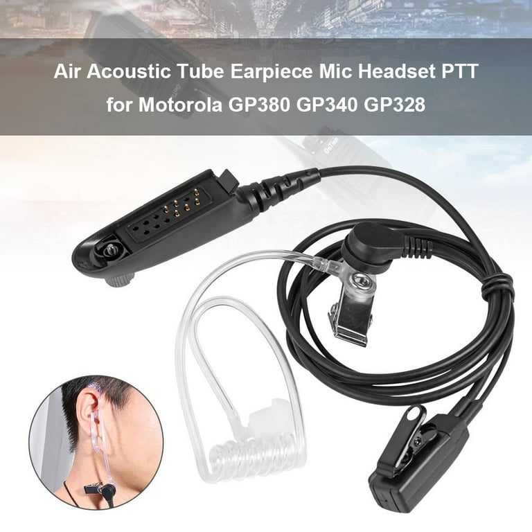 Air Acoustic Tube Earpiece Mic Headset PTT for Motorola GP380