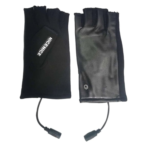 USB Rechargeable Heated Touchscreen Fingerless Gloves, Electric Heating, Winter Hand Warmer Gloves for Outdoor Work Cycling Skiing, Half Finger Heating Gloves for Men Women, 1Pair(Black1,6.7x3.5")