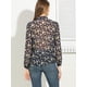 thumbnail image 5 of INSPIRE CHIC Blusa De Gasa Con Estampado Floral Manga Larga Con Volantes Camisa Con Botones Casual Para Mujeres Azul Marino XS, 5 of 6