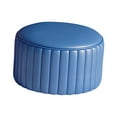 thumbnail image 3 of Reposapiés redondo, taburete bajo, asiento acolchado estable, taburete otomano redondo, taburete suave azul, 3 of 9