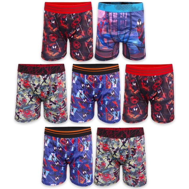 Calzoncillos tipo bóxer atlético para niños, paquete de 7, Spiderman