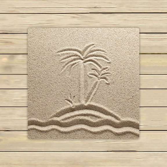 ABPHQTO The Island With Palm Trees In The Sea Towels Beach Bath Pool Sprot Travel Hand Spa Towel 13x13 Inch