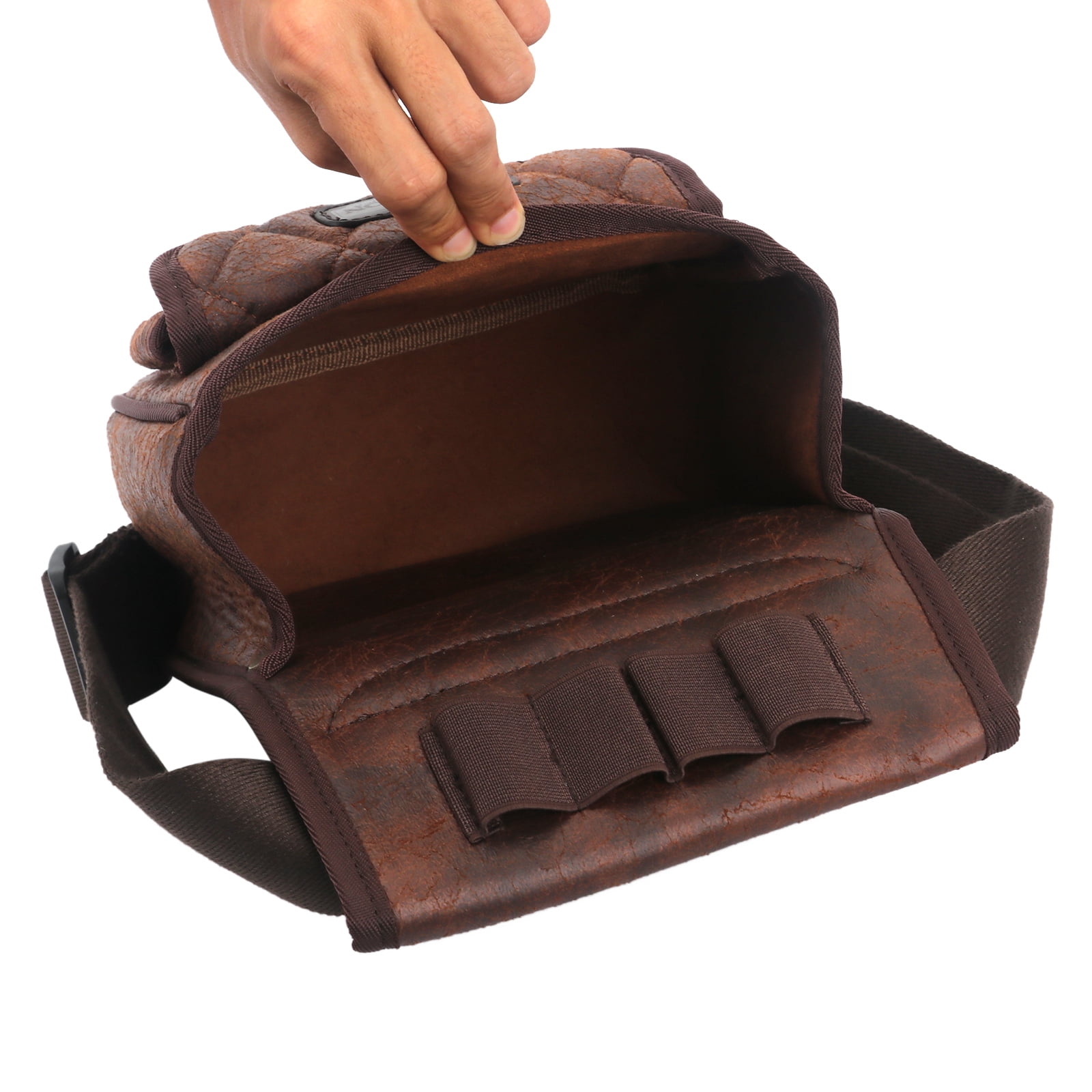 TOURBON PU Leather Bag for Hunting, Tool Waist Bag - Brown