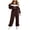Coffee, variant on Smupbvky Tracksuits for Women Set 2 Piece Collared Color Block Zip Jacket Long Sleeve Jogger Pants Casual Fall Outfits (XL, Wine)