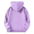thumbnail image 4 of Hjtefg Girls Raglan Sleeve Hoodie, Long Sleeve Winter Warm Pullover with Athletic Cut, Soft Cozy Outerwear for Kids, Comfortable Casual Top,Color: Purple Size: 5-6 Years, 4 of 6