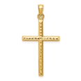 thumbnail image 1 of Quality Gold K6394 14K Yellow Gold Hollow Diamond-Cut Cross Pendant, 1 of 1