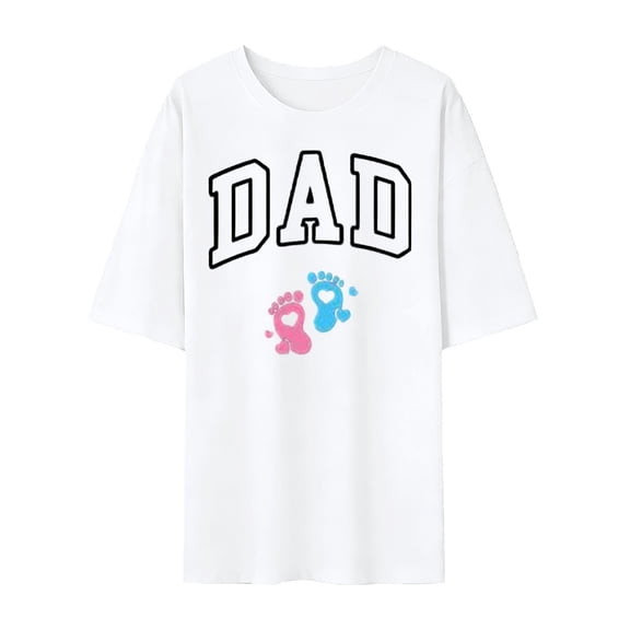 Arlun Mom and Dad Short Sleeve T-Shirts Pregnancy Announcement Tops Couple Matching Outfits Pregnancy Reveal Mother Fathers Day Crewneck Graphic Tees 2-White XL