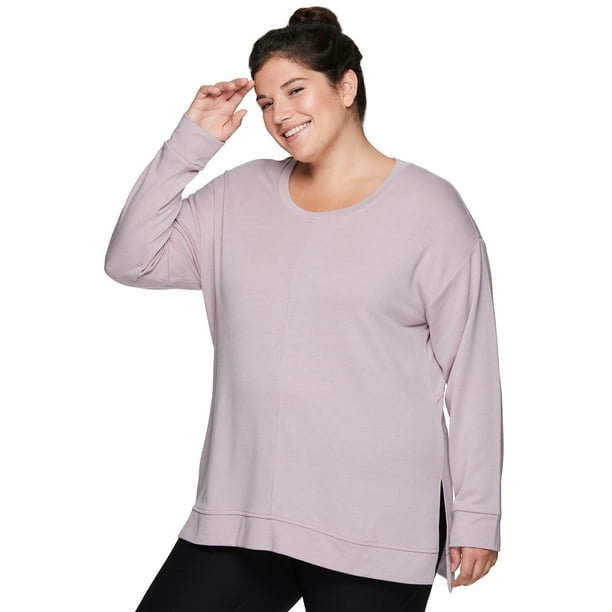 RBX Active Women's Plus Size Long Sleeve Gym Workout Yoga Tunic Top