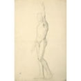 thumbnail image 2 of Edgar Degas 11x14 Black Ornate Wood Framed Double Matted Museum Art Print Titled: Standing Man Academy, 2 of 5