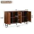 thumbnail image 6 of Noble House 59" Mid-Century Sideboard Buffet, Geometric Carved Doors, Metal Legs, Entryway Storage Cabinet, Walnut, 6 of 14
