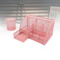 thumbnail image 1 of Desk Pen Holder Set, Metal Wear Resist Pen Rack Mesh 7 Grids  for Office Family School Classroom Violet,Rosey,Black, 1 of 7
