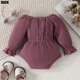 thumbnail image 2 of Gibobby Mameluco niña para niñas pequeñas, monos con de manga larga de Color sólido para recién nacidos, ropa para niños pequeños(Morado, 12-18 Meses), 2 of 4
