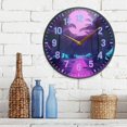 thumbnail image 3 of Yayeee Wall Clock Battery Operated 9.5" Silent Non-Ticking for Living Room, Pink Neon Road, 3 of 8