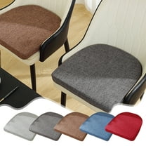 Yhmxh Memory Foam Chair Cushions for Dining Chair, Linen Friendly Woven Fabric 17.7" U-Shape Comfortable Kitchen Chair Pad, Removable Slip Resistant Seat Cushion for Home Office Courtyard Garden