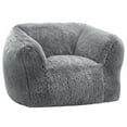 thumbnail image 2 of HOMGUAVA Oversized Bean Bag Chair for Adults, Plush Bean Bag Couch Comfy Sofa with Wide Armrests & Soft Memory Foam, Gray, 2 of 7