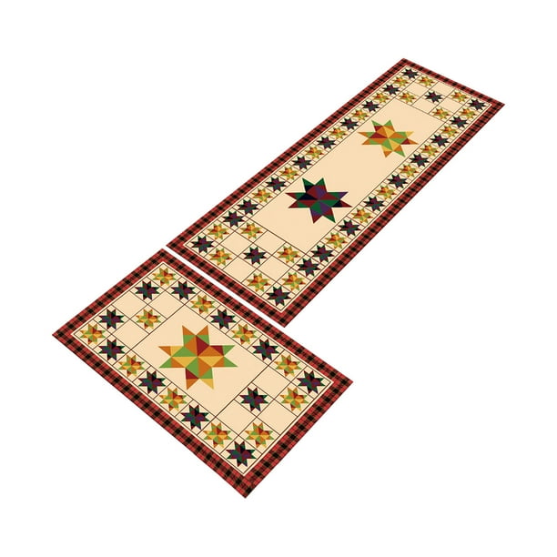 Teissuly Geometry Abstract Strip Kitchen Slip Floor Mat 1Pcs40 * 60cm Floor Mat+1Pcs40 * 120cm Floor Mat Teissuly WER202312131848
