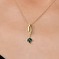 thumbnail image 3 of Gem Stone King 10K Yellow Gold Green Mystic Topaz and Lab Grown Diamond Pendant Necklace for Women | 0.83 Cttw | Gemstone November Birthstone | Princess 5MM | With 18 inch Chain, 3 of 6