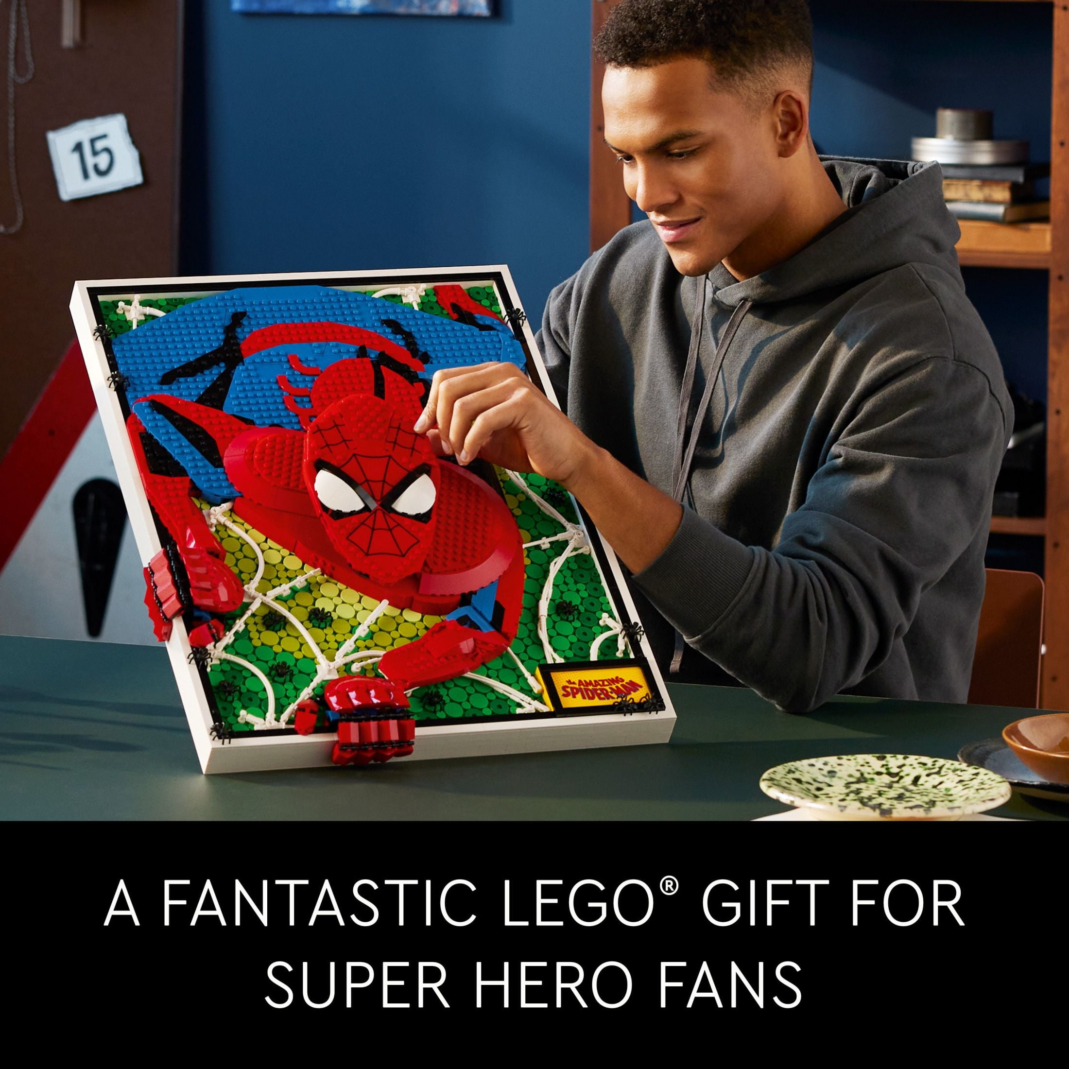 LEGO Art The Amazing Spider-Man 31209 Build & Display Home Decor Wall Art Kit, Nostalgic Super Hero Gift for Adults or Back to School Gift for Teen Spider-Man Fans