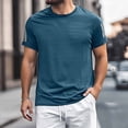 thumbnail image 2 of Men's Ice Silk Crewneck Tee, Short Sleeve Quick Dry Sport Top, Plain Casual Summer Shirt, 2 of 9