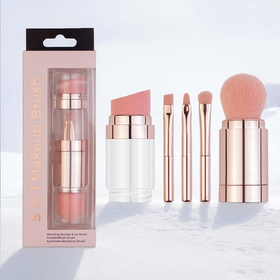 Kokovifyves Makeup Brushes Kit Set 5 In 1 Exquisite Multi-function Makeup Brushes Combination Blush Eyeshadow Brush Blending Brush for Women
