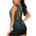 thumbnail image 3 of Fotbe Elegant Butterfly And Flowers Womens Loose Fit Casual Flowy Slim-Fit Tank Tops Athletic Round Neck Trendy Sleeveless Summer Tops for Gym and Yoga-X-Large, 3 of 7