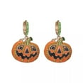 thumbnail image 7 of QQTDFG 925 Silver Halloween Pumpkin Drop Dangle Earrings Crystal Stud Party Jewelry-#2, 7 of 7