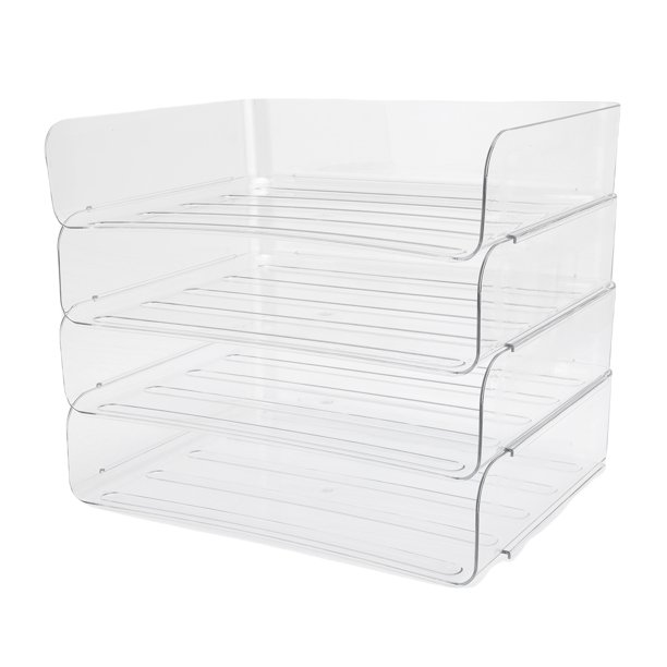 4 Tier File Rack Desktop File Paper Holder, 4 Tier File Document Organizer Stackable for ...