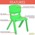 thumbnail image 2 of JOON Stackable Plastic Kids Learning Chairs, Green, 20.5x12.75X11 Inches, 2 of 7