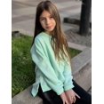 thumbnail image 6 of Arshiner Girls Crewneck Sweatshirt Long Sleeve Pullover Tops Drop Shoulder Sweatshirts Side Split Little Girls Sweat Shirt Sweatshirt, 6 of 6