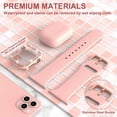 thumbnail image 4 of ANTHOUSE Compatible for Apple Watch Band with Glitter Bumper Case, Women Silicone Soft Comfortable Adjustable Strap with Buckle for iWatch SE Series 8/7/6/5/4/3/2/1 (Black Rosegold, 38mm), 4 of 13