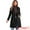 Black, variant on Women's Notched Lapel Double Breasted Midi Long Winter Coats Black XS