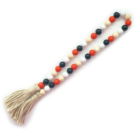 Foundations Decor Tiered Tray Add On Wood Beads-Black, White, Orange, Natural