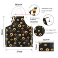 thumbnail image 7 of Black Yellow Green Stem Sunflower Pattern Apron-Garden Aprons for Women with Pockets-Cotton Linen Waterproof Kitchen Cooking Gardening Aprons Adjustable for Kitchen,Cooking,BBQ and Salon 33x27 Inch, 7 of 7