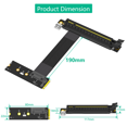 thumbnail image 2 of 2X M.2 NGFF Key M to PCIe 16x Graphics Card Riser Adapter Card, Nvme to PCI-Express 16X Extension Cable(Left Direction),2 x Graphics Card Riser Adapter Card,Black, 2 of 6