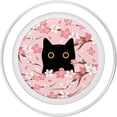 thumbnail image 2 of PopSockets PopGrip lindo gato negro con flor de cerezo japonés rosa, 2 of 5