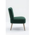 thumbnail image 5 of Accent Chair with Wooden Legs, Modern Armless Slipper Chair, Button-Tufted Decorative Sitting Chair, Corner Side Chair for Living Room Bedroom Office, Green, 5 of 7