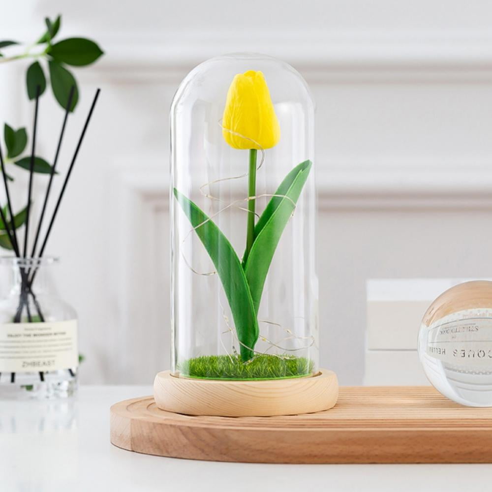 Brand Clearance!!Artificial Sunflower in Glass Dome with LED Light