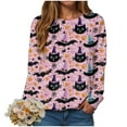 thumbnail image 6 of Womens Halloween Sweatshirts Fashion Graphic T Shirts Long Sleeve Pullover Tops Fall Clothes 2025, 6 of 6