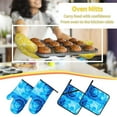 thumbnail image 5 of Sikiie Blue Shell Oven Mitts and Pot Holders, Silicone Oven Gloves, Heat Resistant Oven Mitts 4Pcs Set, 5 of 6