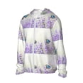 thumbnail image 2 of Kll Lavender And Butterfly Print Men'S Women’s Upf 50+ Sun Protection Outdoor Hoodie Jacket Long Sleeve Fishing Hiking Performance Shirt- X-Large, 2 of 8